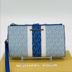 Michael Kors Double Zip Wallet Wristlet Leather